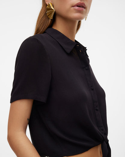 The Menny Tie Short Sleeve Blouse