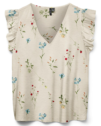 The Josie Ruffle Sleeve Floral Top: 2 COLORS