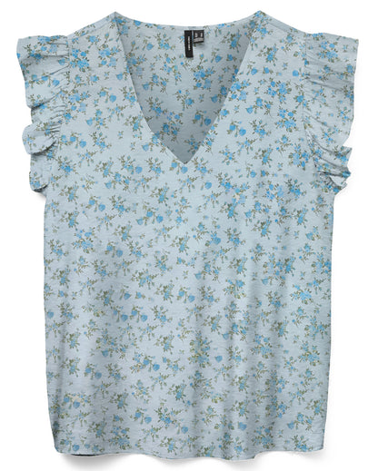 The Josie Ruffle Sleeve Floral Top: 2 COLORS