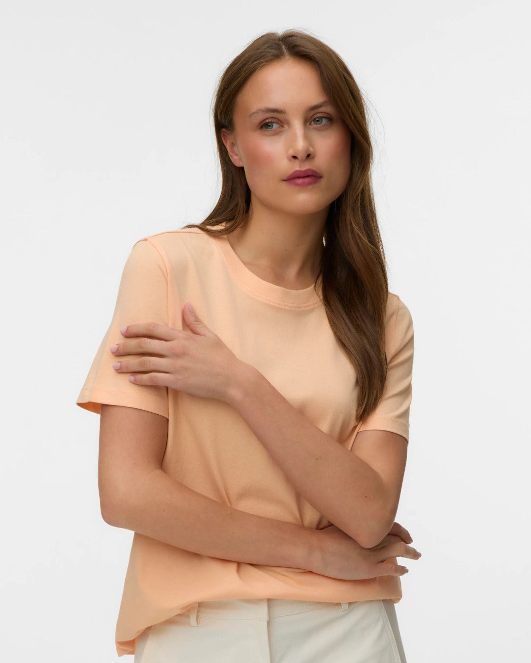 The Paulina Organic Cotton T-Shirt: Peach Fuzz