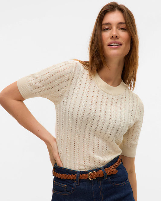 The Morena Half Sleeve Crew Neck Top