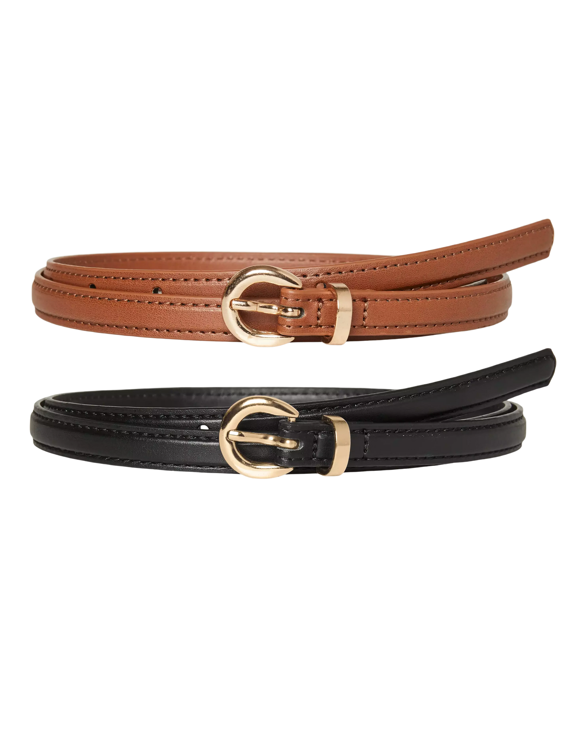 The 2 Pack Katja Belts: Brown + Black
