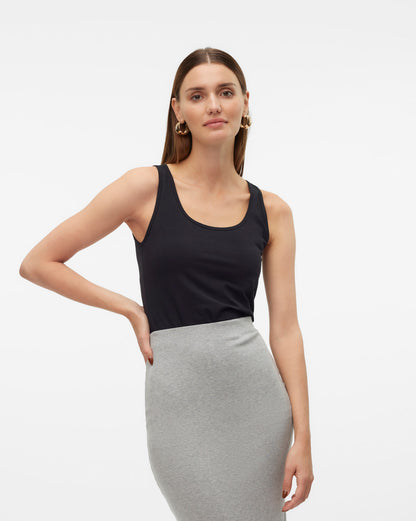 The Lulu Long Tank Top: white