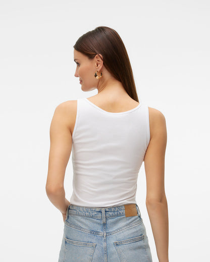 The Lulu Long Tank Top: Bright White