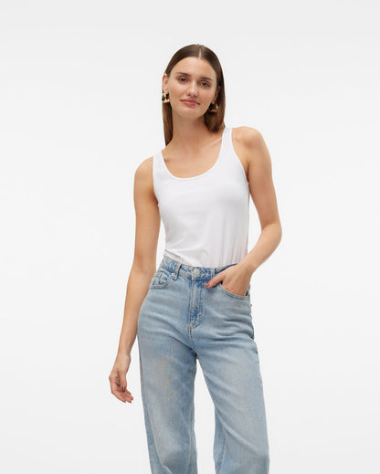 The Lulu Long Tank Top: Bright White