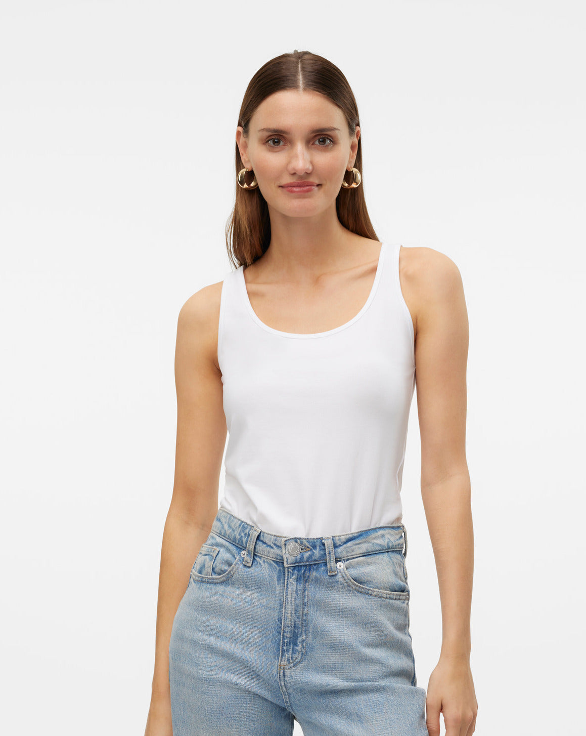 The Lulu Long Tank Top: Bright White