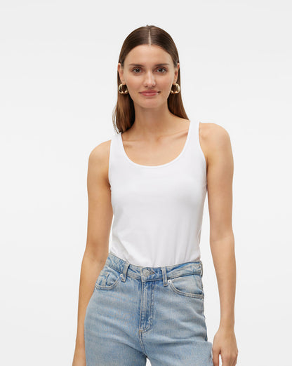 The Lulu Long Tank Top: Bright White