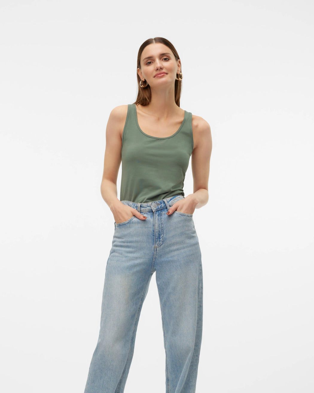 The Lulu Long Tank Top: Laurel Wreath