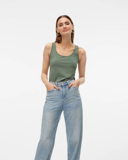The Lulu Long Tank Top: Laurel Wreath