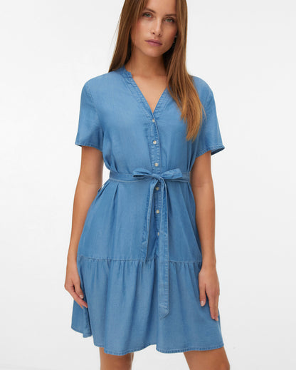 The Fleur Short Belt Tencel Dress
