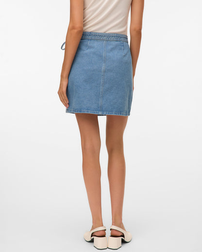 The Liza Short Denim Wrap Skirt