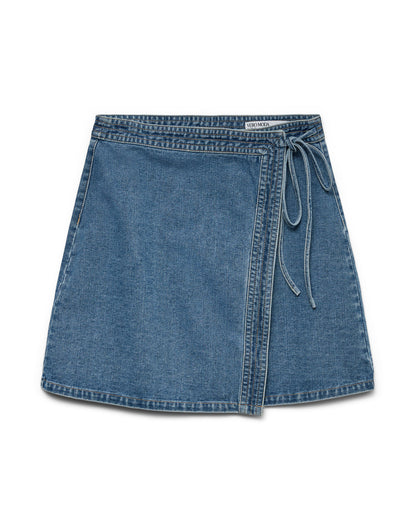 The Liza Short Denim Wrap Skirt