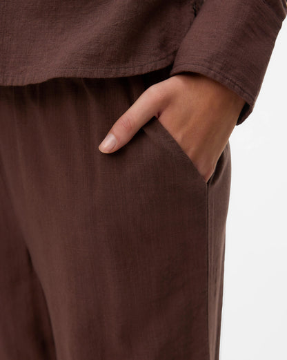 The Caia Organic Cotton + Linen Wide Pant: 2 COLORS