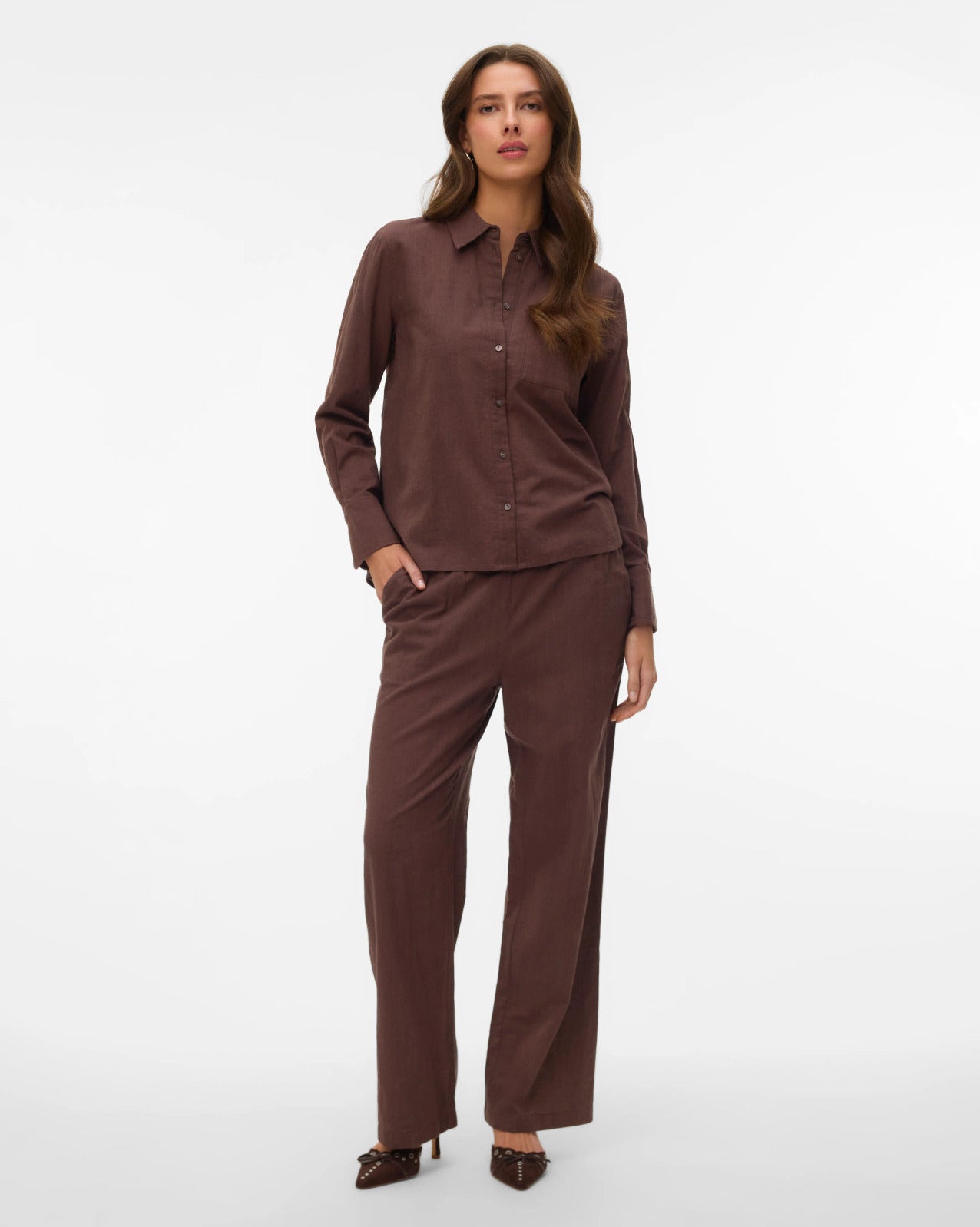 The Caia Organic Cotton + Linen Wide Pant: 2 COLORS