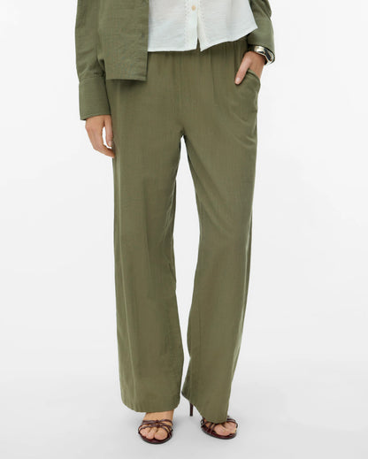 The Caia Organic Cotton + Linen Wide Pant: 2 COLORS