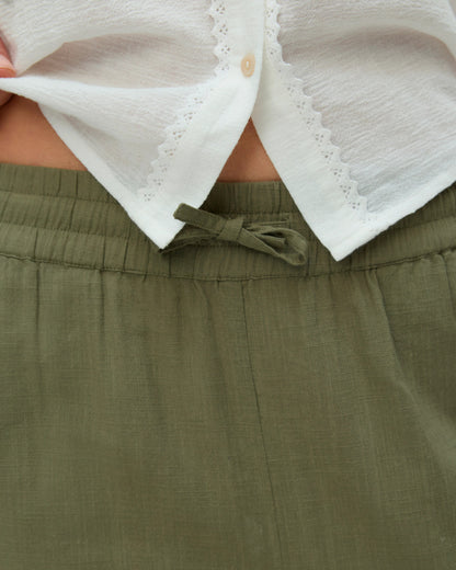 The Caia Organic Cotton + Linen Wide Pant: 2 COLORS