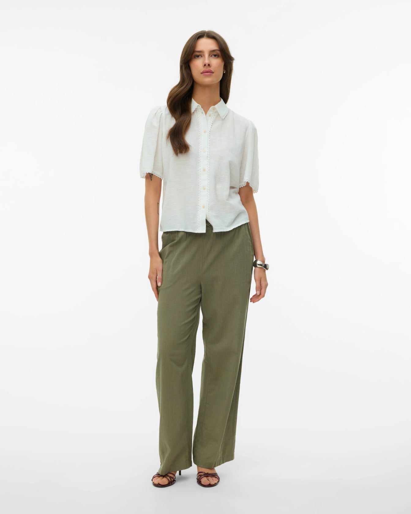 The Caia Organic Cotton + Linen Wide Pant: 2 COLORS