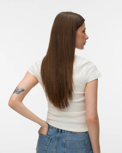 The Chloe U-Neck Fitted Top: White