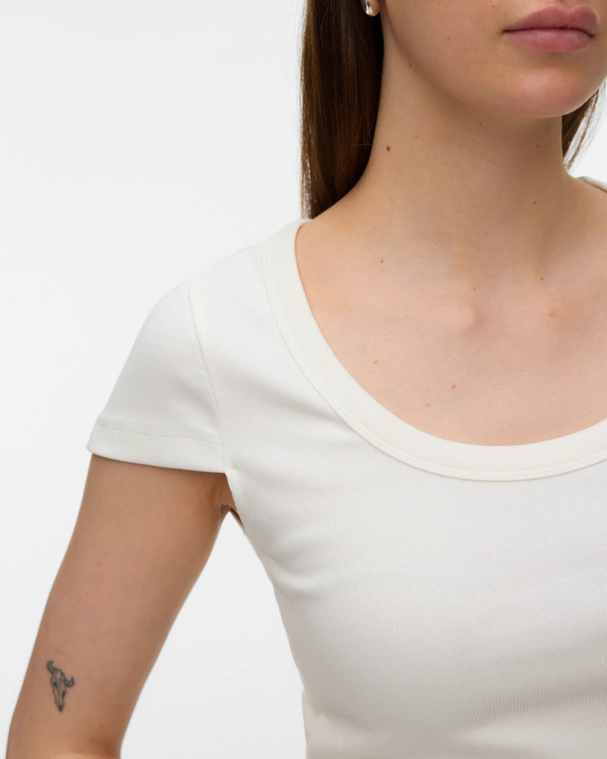 The Chloe U-Neck Fitted Top: White