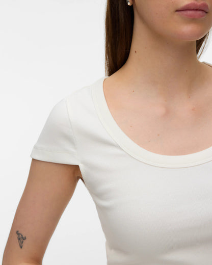The Chloe U-Neck Fitted Top: White