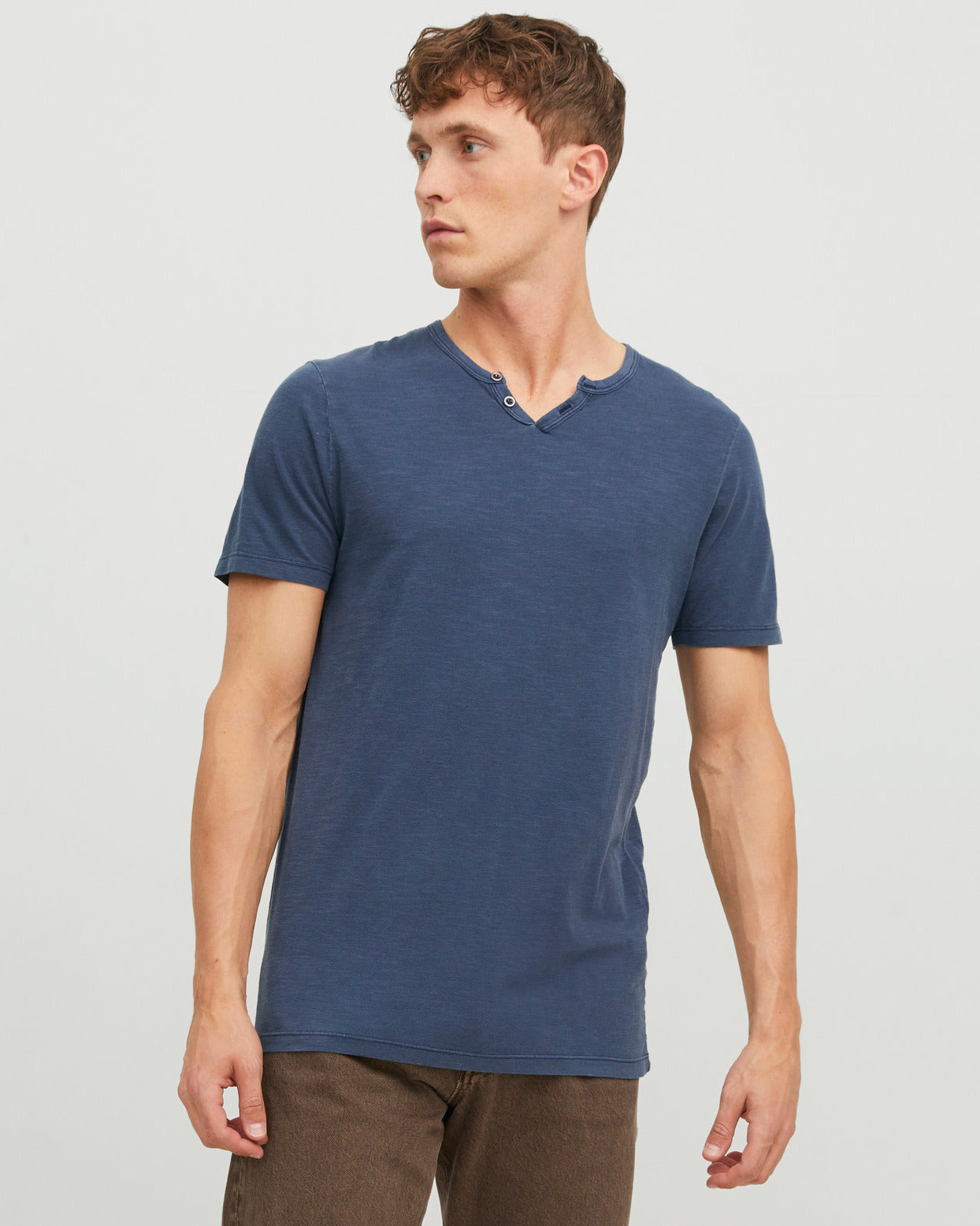 The Organic Cotton Split Neck T-shirt - 5 COLORS