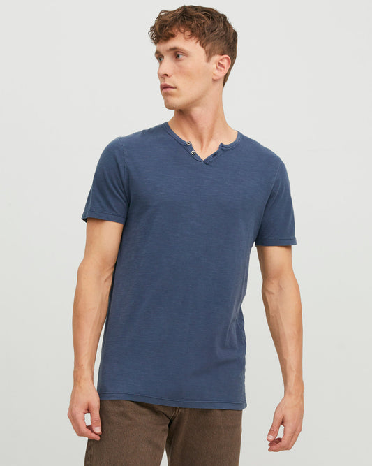 The Organic Cotton Split Neck T-shirt - 5 COLORS