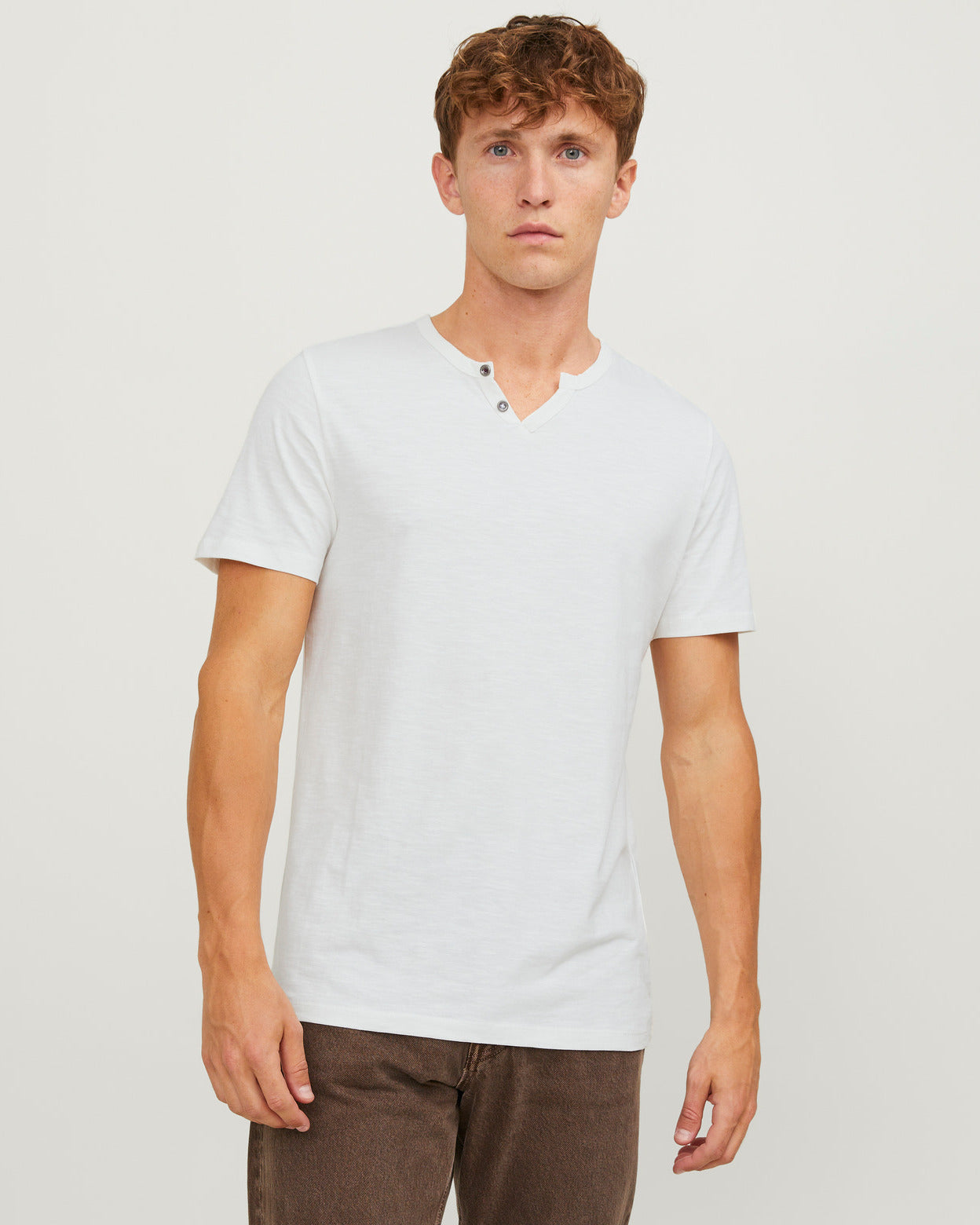 The Organic Cotton Split Neck T-shirt - 5 COLORS