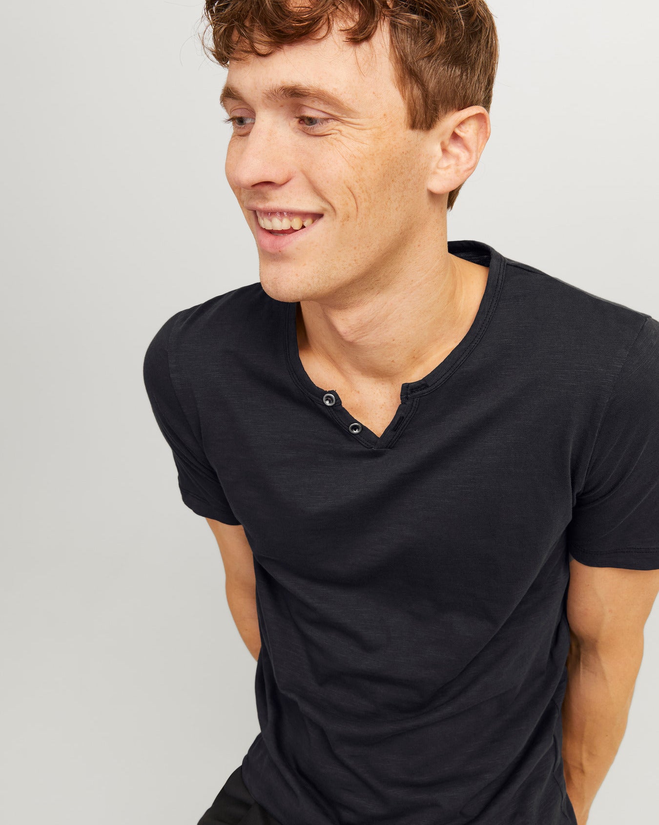 The Organic Cotton Split Neck T-shirt - 5 COLORS