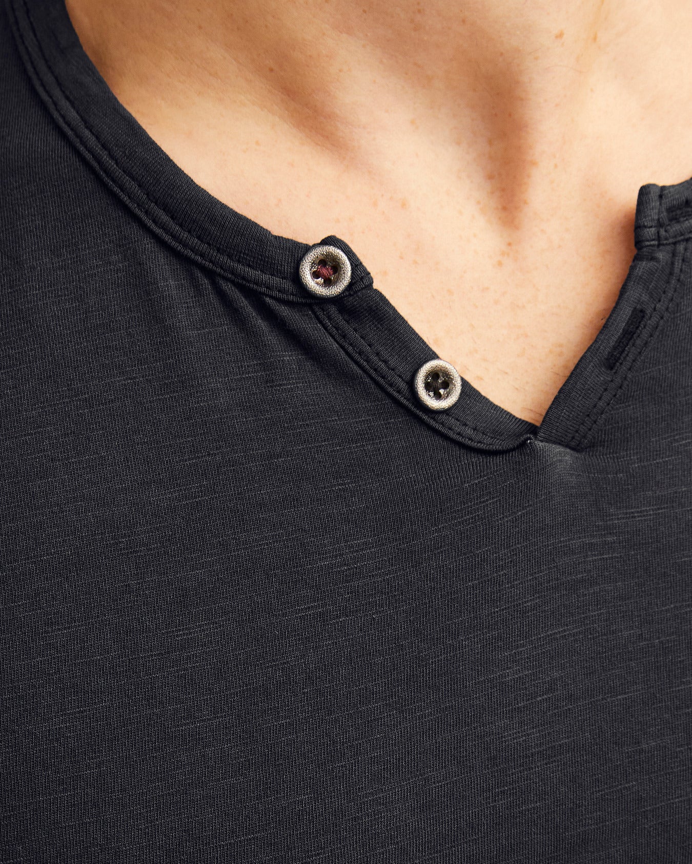 The Organic Cotton Split Neck T-shirt - 5 COLORS