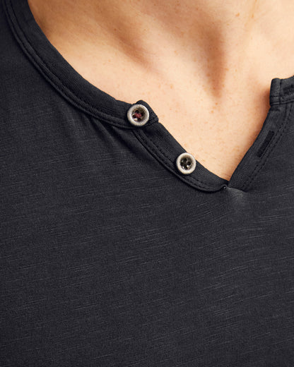 The Organic Cotton Split Neck T-shirt - 5 COLORS