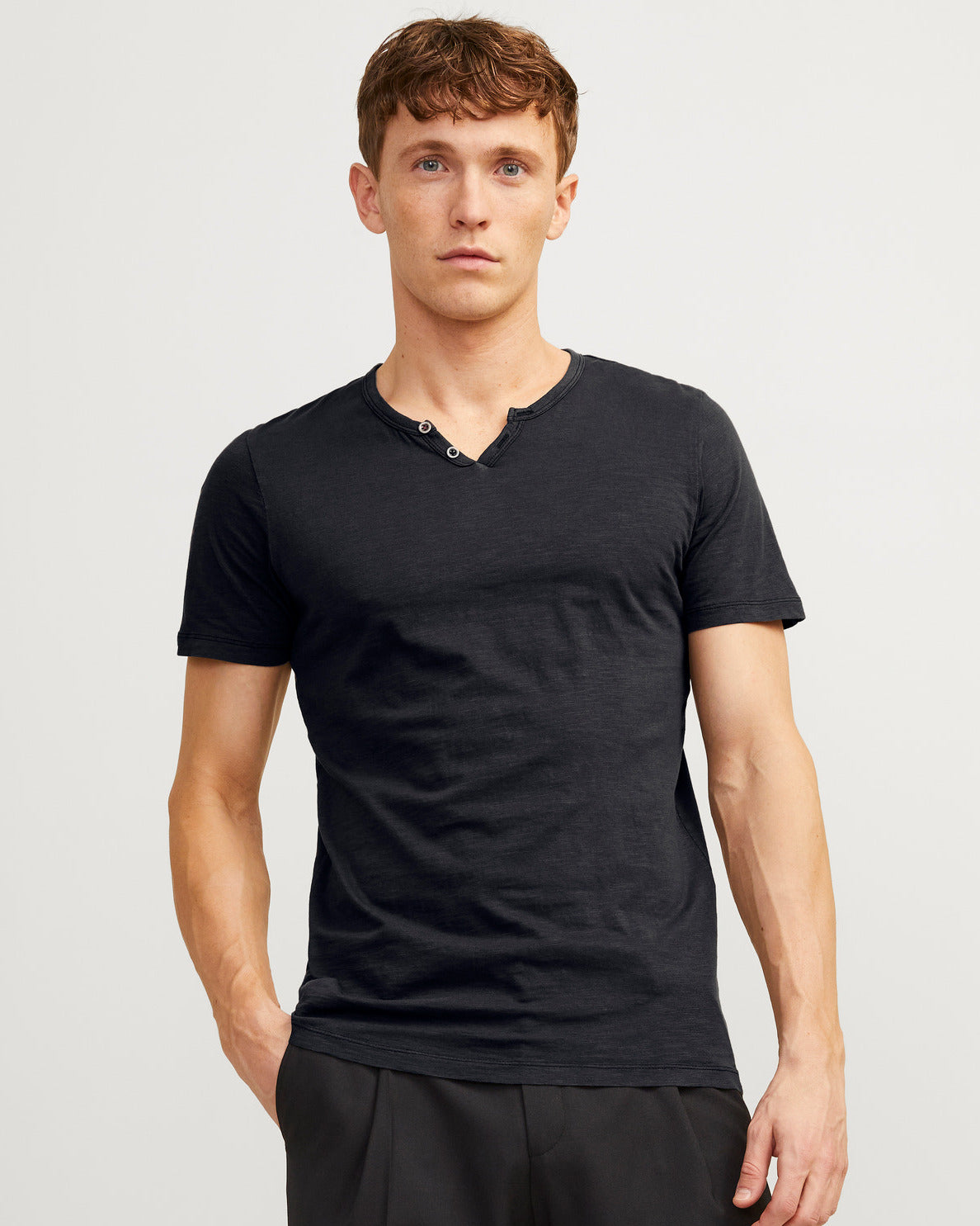 The Organic Cotton Split Neck T-shirt - 5 COLORS