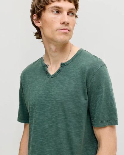 The Organic Cotton Split Neck T-shirt - 5 COLORS
