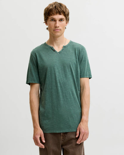 The Organic Cotton Split Neck T-shirt - 5 COLORS