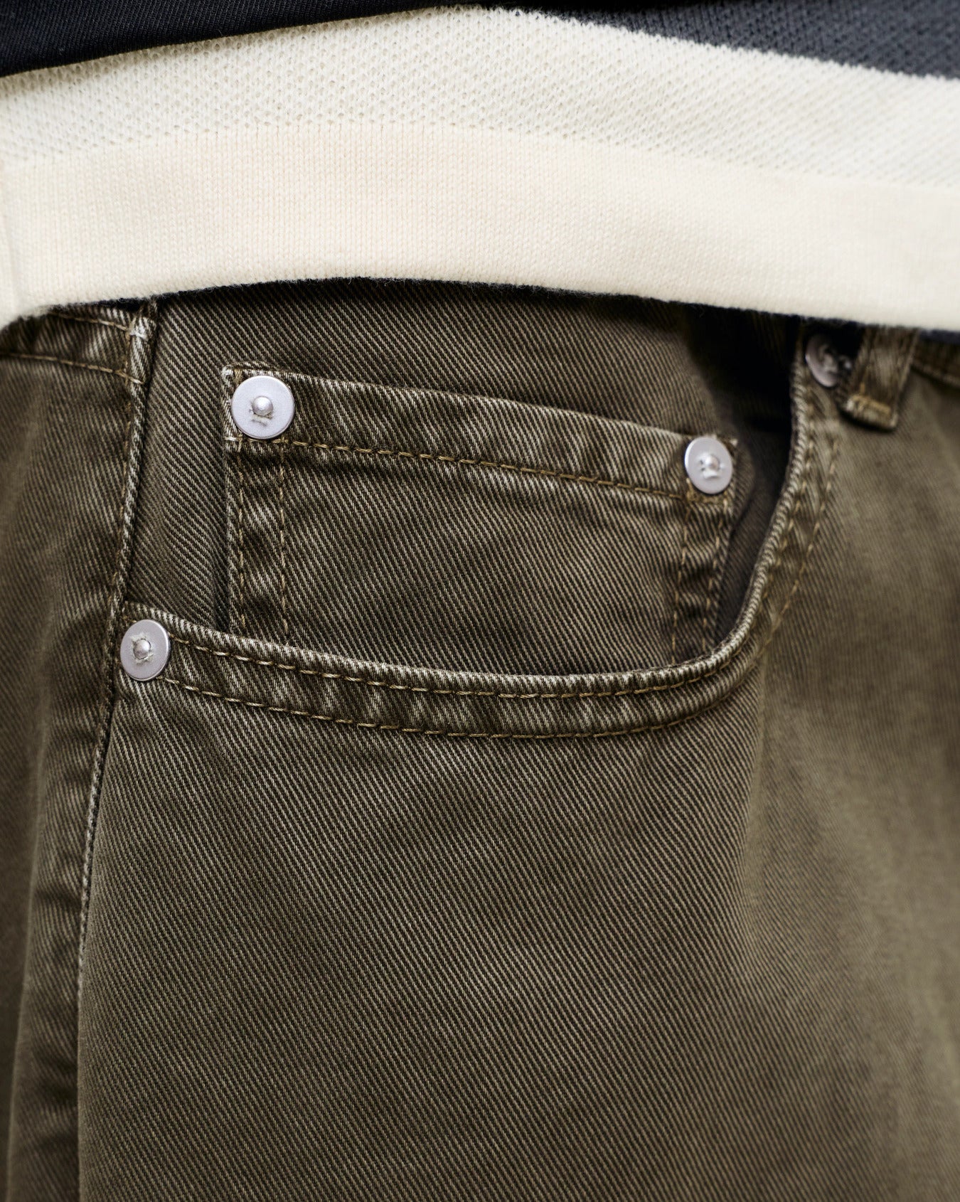 The Alex Wide Leg Olive Jeans