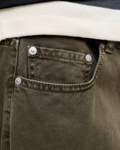 The Alex Wide Leg Olive Jeans