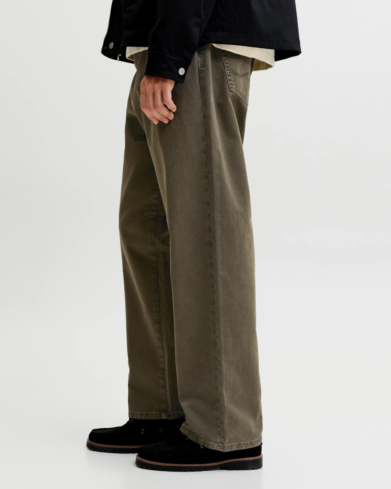 The Alex Wide Leg Olive Jeans