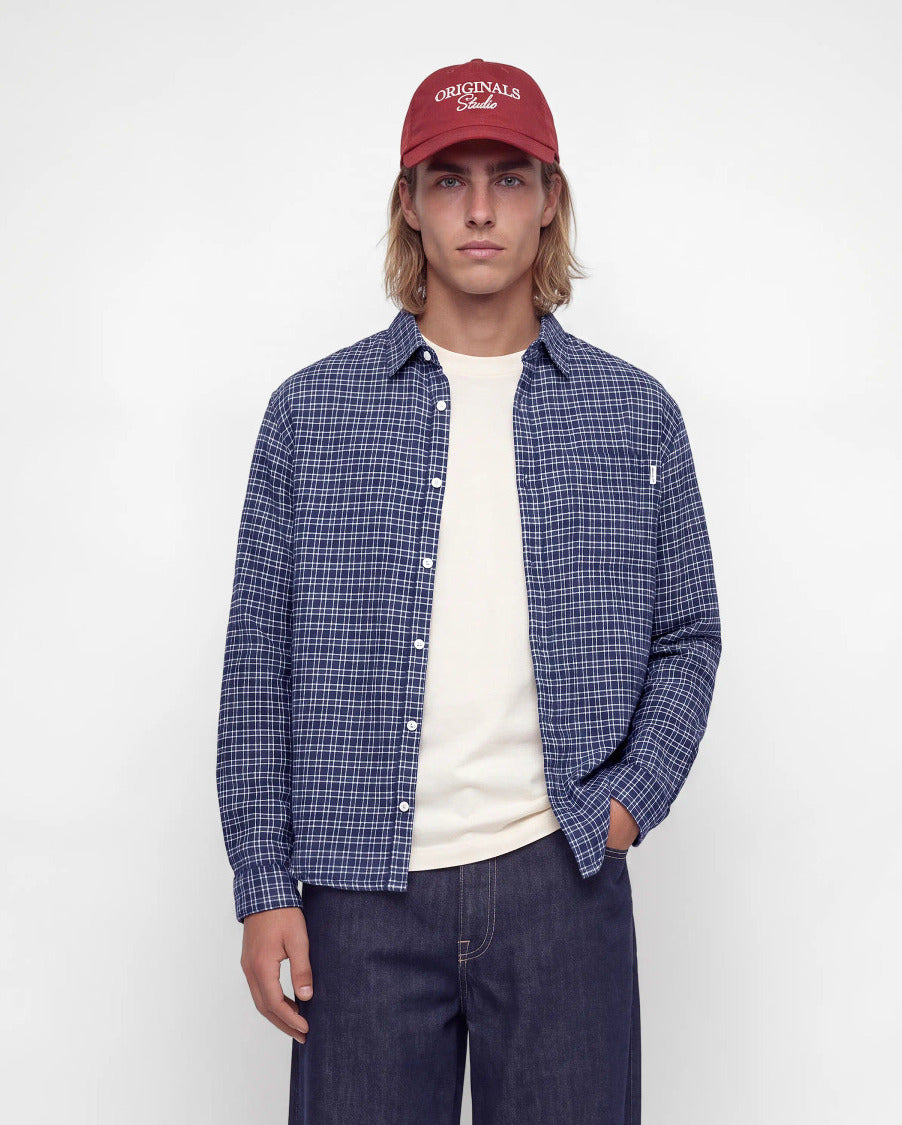 The Frederiksberg Flannel Shirt: Crown Blue