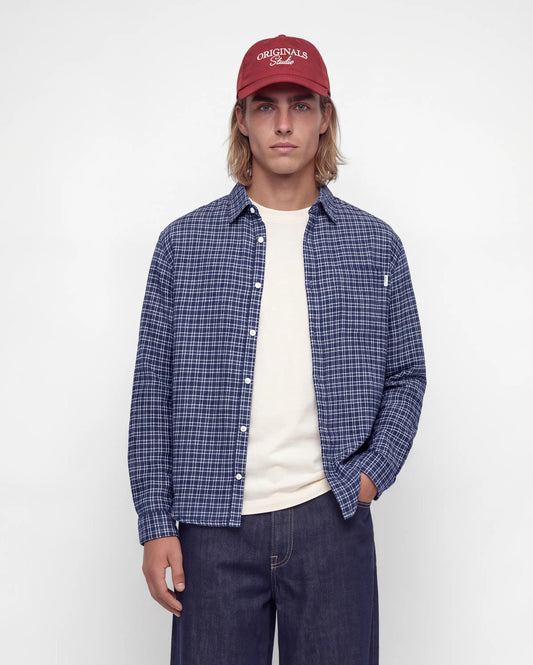 The Frederiksberg Flannel Shirt: Crown Blue