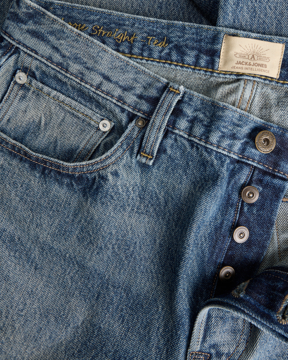 The Ted Button Loose Straight Leg Jeans