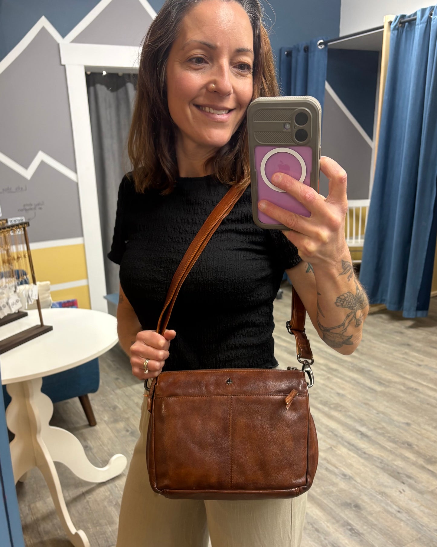 June Leather Crossbody Purse
