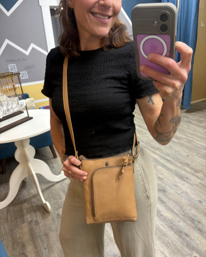 Iris Leather Crossbody Bag: 2 COLORS