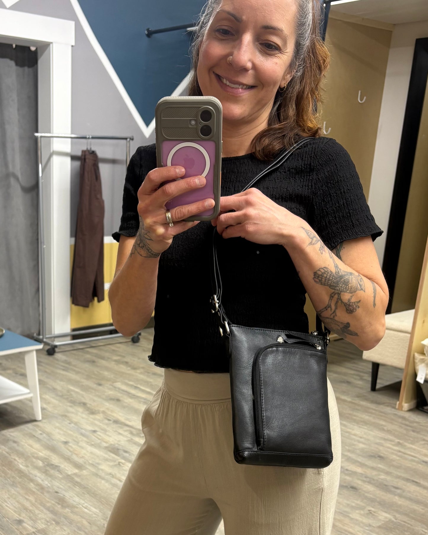 Iris Leather Crossbody Bag: 2 COLORS