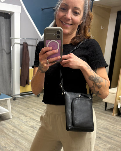 Iris Leather Crossbody Bag: 2 COLORS