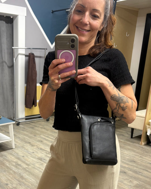 Iris Leather Crossbody Bag: 2 COLORS