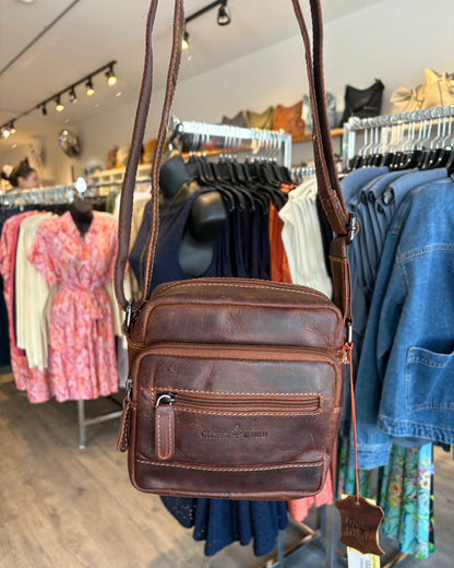 Oliver Unisex Leather Crossbody Bag: 2 COLORS
