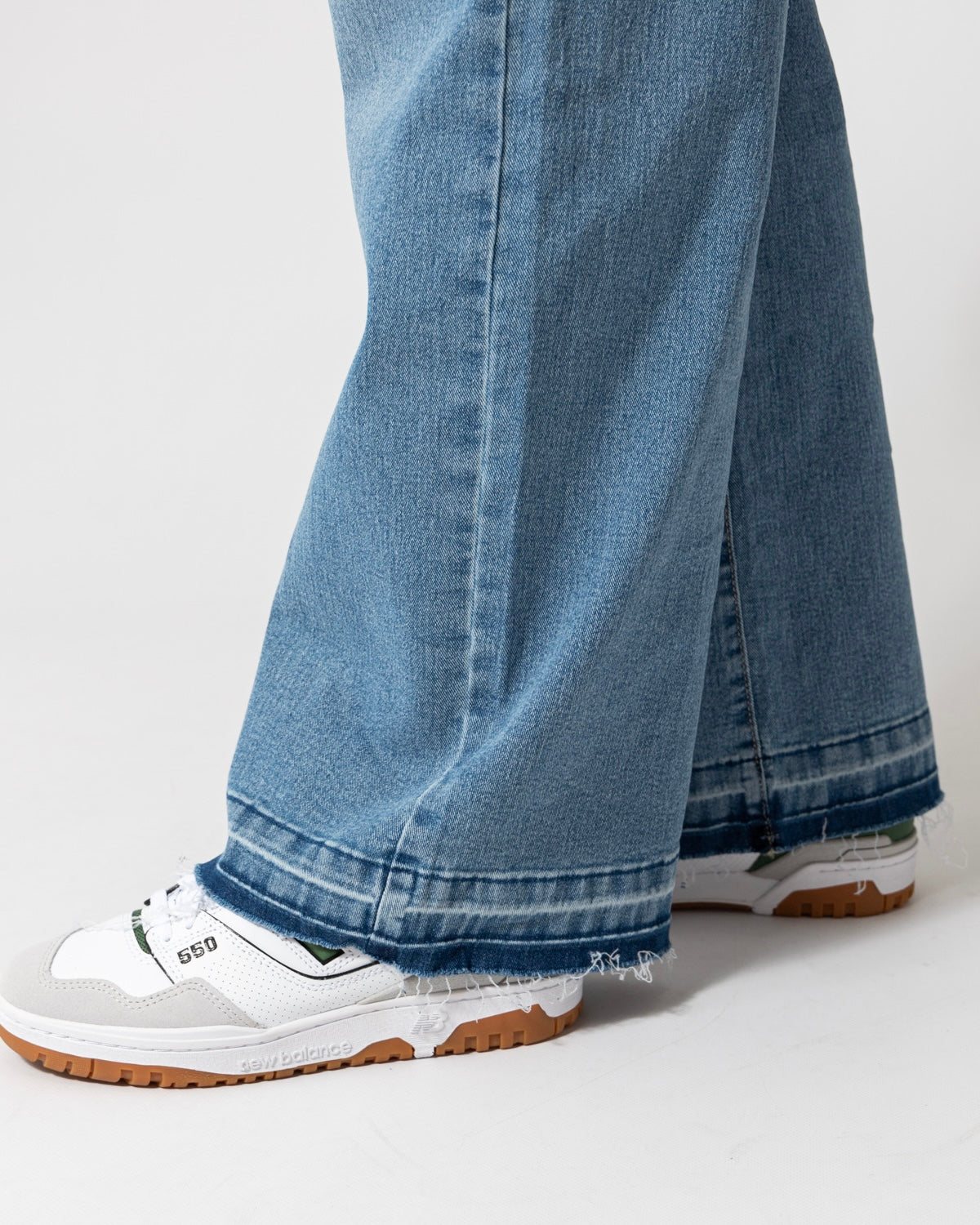 The Kathy Wide Leg Fold Down Jeans