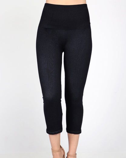 Denim Cropped Tummy Tuck Leggings