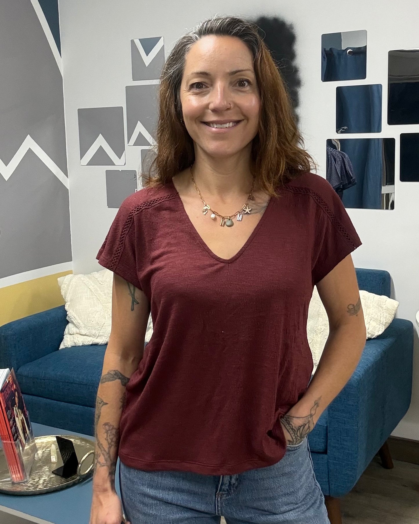 The Lydia V-Neck Top: 3 COLORS