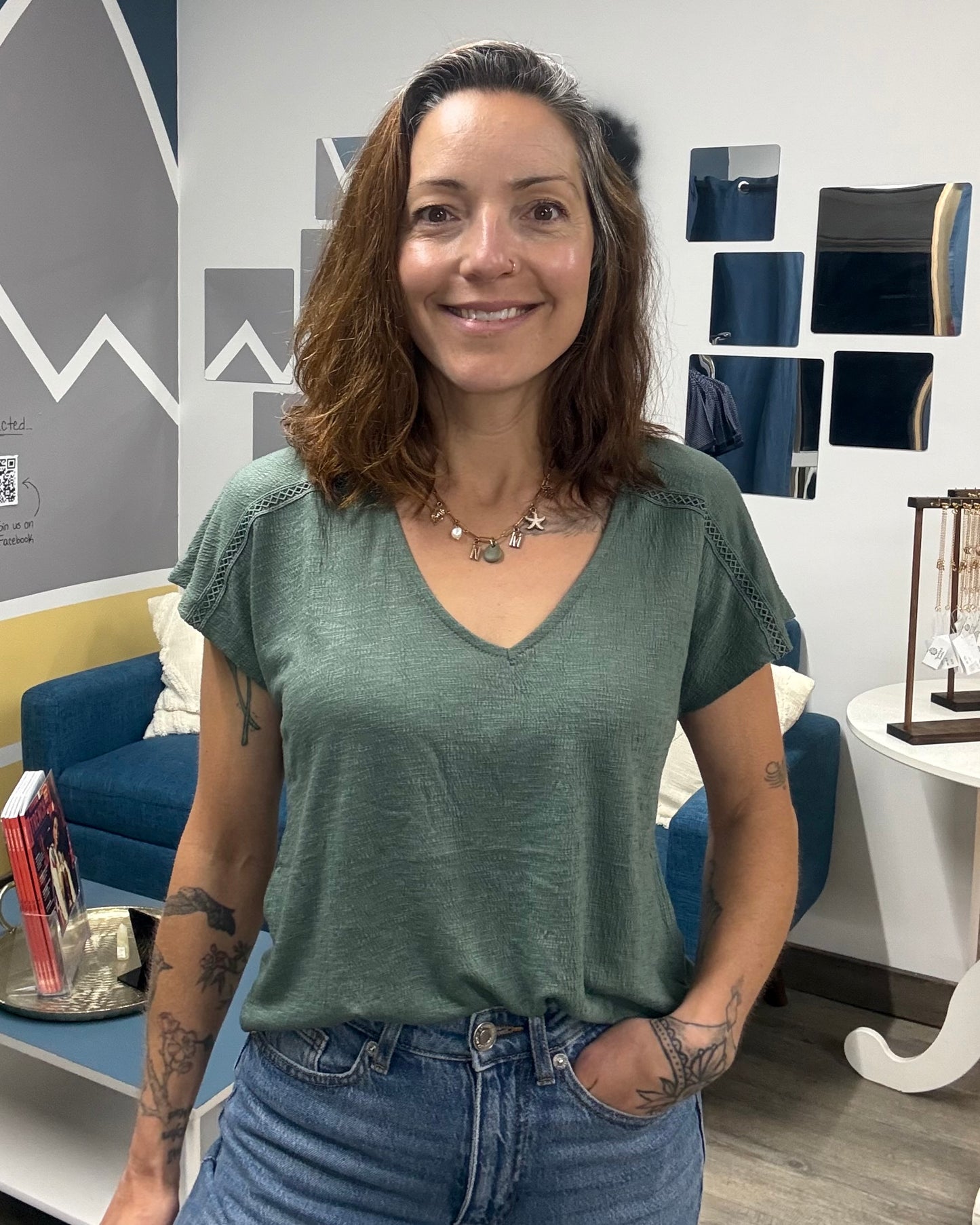 The Lydia V-Neck Top: 3 COLORS