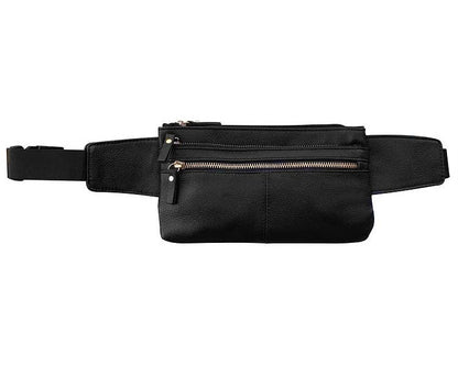 Leather 4-Zipper Waist Bag / Fanny Pack